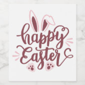Happy Easter Bunny Wijn Etiket (Enkel label)