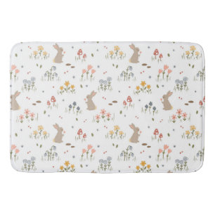 Happy Easter Bunny Wildflowers Schattigee Kinder b Badmat