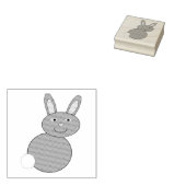Happy Easter Bunny Wood Art Stamp Rubberstempel (Gestempeld)