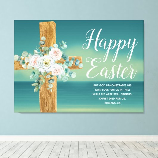 Happy Easter Canvas Afdruk (Insitu (Houten vloer))