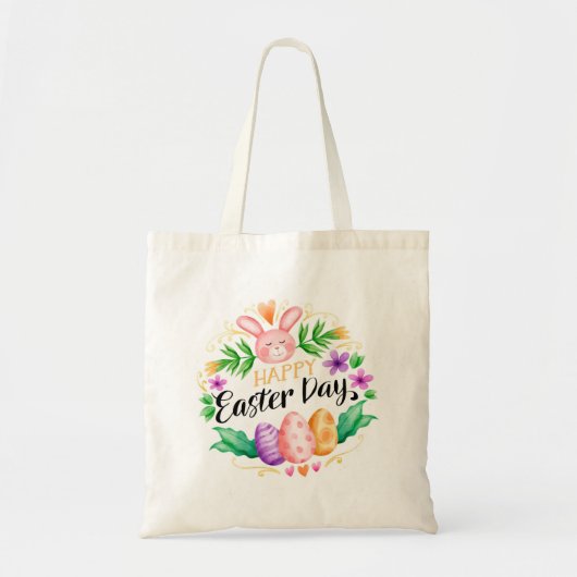 Happy Easter Canvas tas (Voorkant)