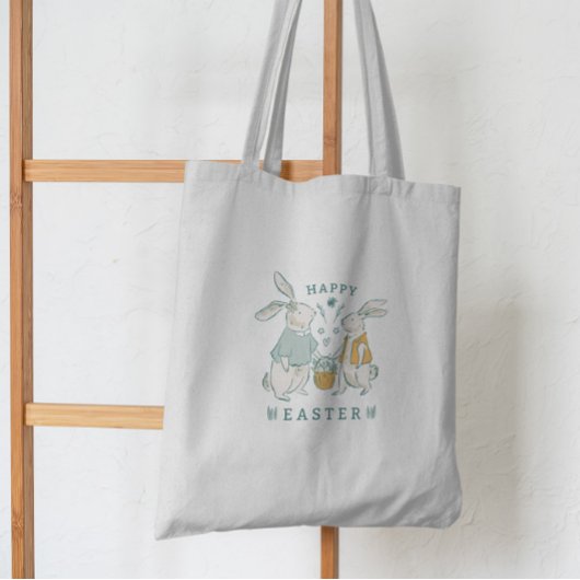 Happy Easter Canvas tas