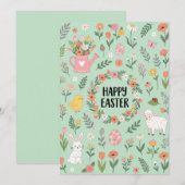 Happy Easter Card Feestdagenkaart (Voorkant / Achterkant)