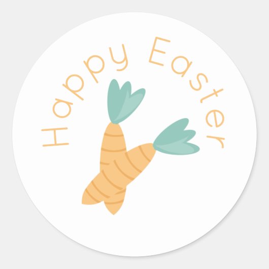 Happy Easter Carrot Bunch Ronde Sticker (Voorkant)