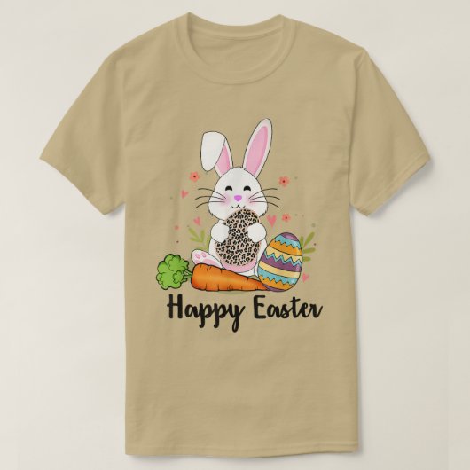 Happy Easter, Carrot Bunny Egg T-shirt (Design voorkant)