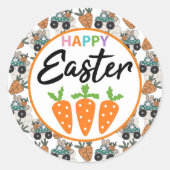 Happy Easter Carrots Ronde Sticker (Voorkant)