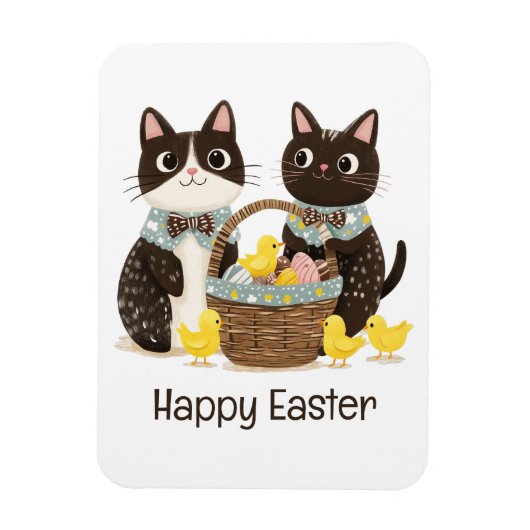 Happy Easter Cats Paasmand Baby Chicks Magneet (Verticaal)