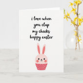 Happy Easter Cheek Clap Card Kaart (Gele Bloem)
