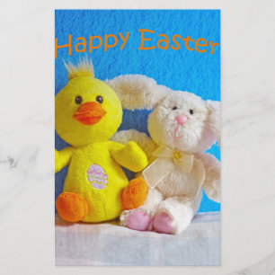 Happy Easter Chick + Bunny Briefpapier