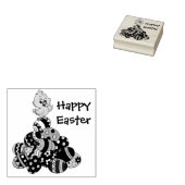 Happy Easter Chick en Eggs Rubberstempel (Gestempeld)