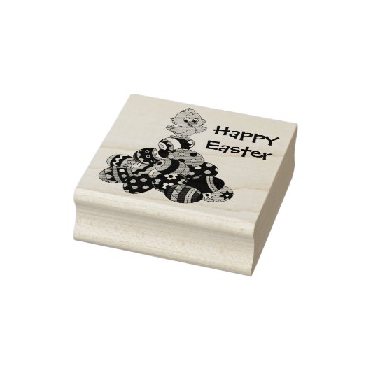 Happy Easter Chick en Eggs Rubberstempel (Stempel)
