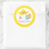 Happy Easter Chick Ronde Stickers voor Kinderen (Tas)