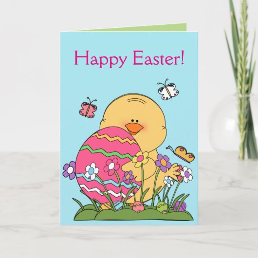 Happy Easter Chick Wenskaart Feestdagen Kaart (Voorkant)