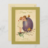 Happy Easter  Chicken Egg Boy Girl Custom Feestdagenkaart (Voorkant / Achterkant)