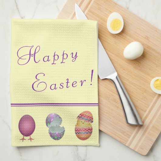 Happy Easter Chicken Theedoek (Quarter Fold)