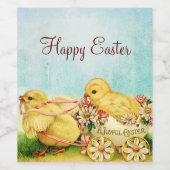 Happy Easter  Chicken Wijn Etiket (Enkel label)