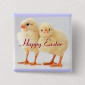 Happy Easter Chicks Button Pin (Voorkant)