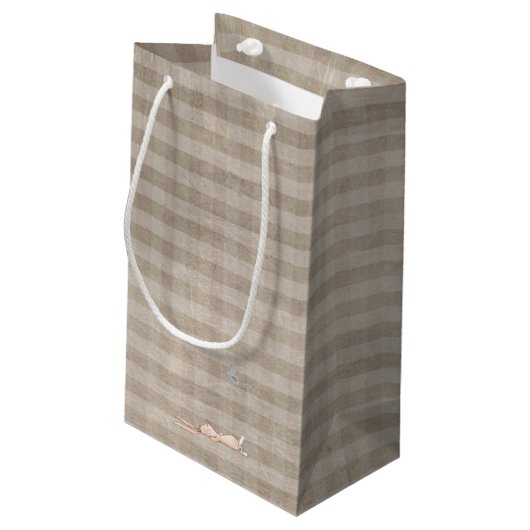 Happy Easter Chill Bunny Rabbit Gingham Klein Cadeauzakje (Achterkant Gekanteld)