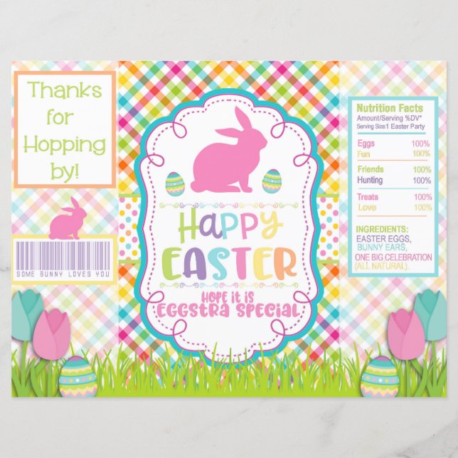 Happy Easter Chip Wrapper Favor Bag Goody tas (Voorkant)