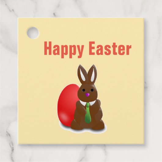 Happy easter-chocolademonnetje bedankjes labels (Voorkant)