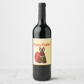 Happy easter-chocolademonnetje wijn etiket (Voorkant)