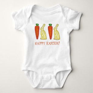 Happy Easter Chocolate Bunny Bunnies Oranje Carrot Romper