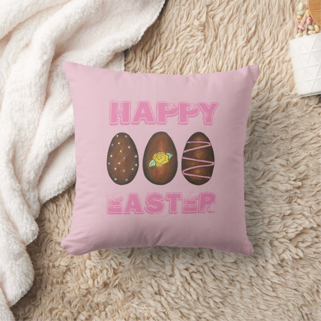 Happy Easter Chocolate Buttercream Snoep Egg Kussen (Deken)