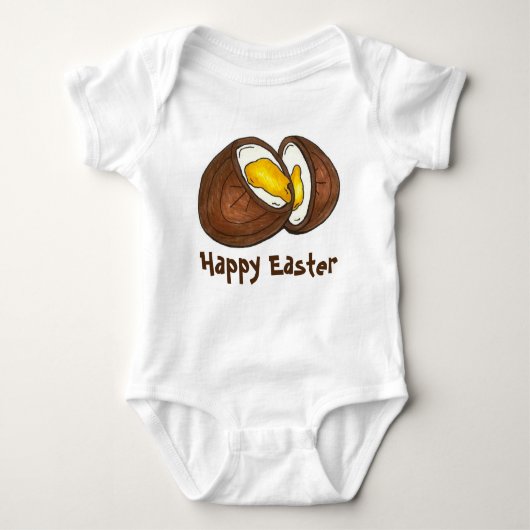 Happy Easter Chocolate Creme Egg Eggs Basket Snoep Romper (Voorkant)