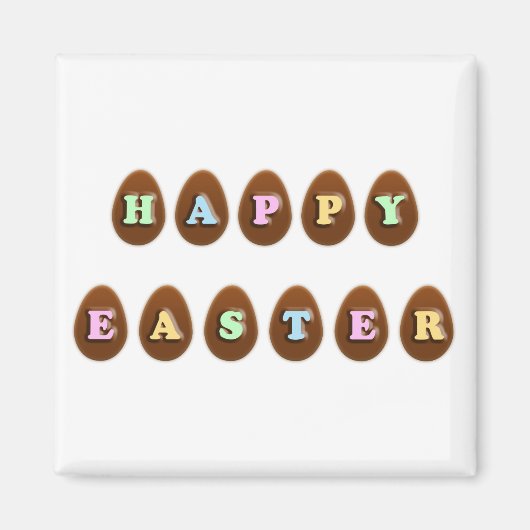 Happy Easter Chocolate Eggs Magneet (Voorkant)