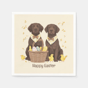 Happy Easter Chocolate Labrador Retriever Honden Servet