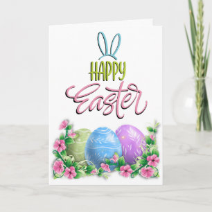 Happy Easter Colorful Easter Egg Holiday Kaart