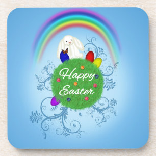 Happy Easter Colorful Planet Drankjes Onderzetter