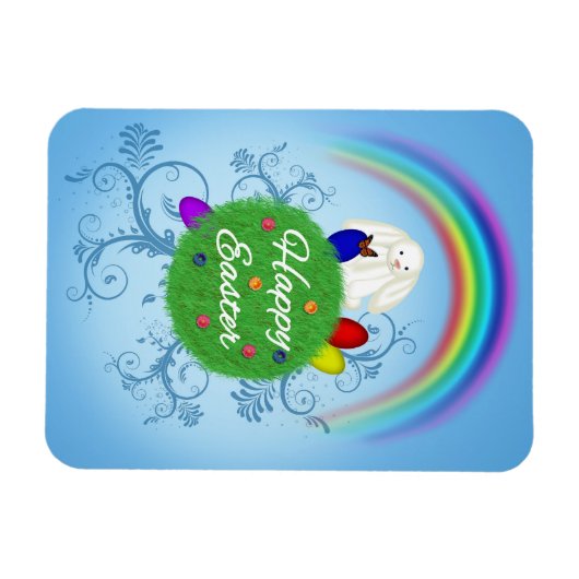 Happy Easter Colorful Planet Magneet (Horizontaal)