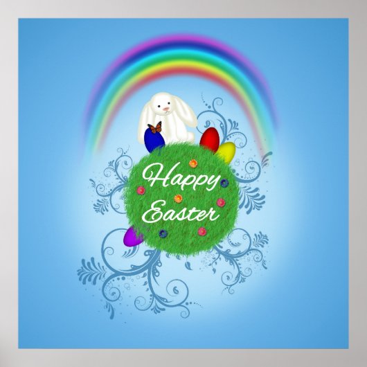 Happy Easter Colorful Planet Poster (Voorkant)