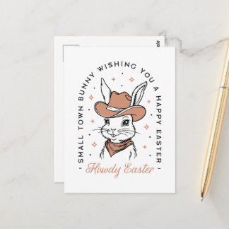 Happy Easter cowboy bunny western country wishes Briefkaart