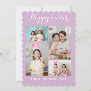 Happy Easter Custom 4 Photo Collage Family easter Feestdagenkaart