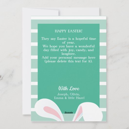 "Happy Easter" Custom Photo Easter Bunny Ears Feestdagenkaart