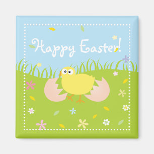 Happy Easter Cute Baby Chick Magneet