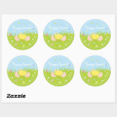 Happy Easter Cute Baby Chick Ronde Sticker (Vel)