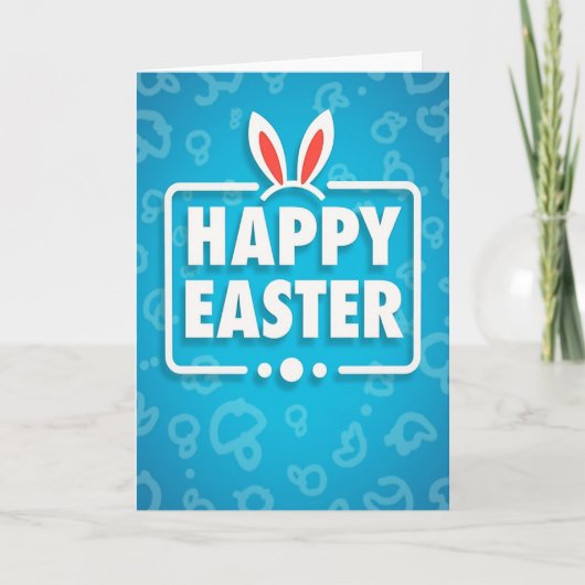 Happy Easter Cute Bunny Card Kaart (Voorkant)