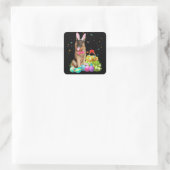 Happy Easter Cute Bunny German Shepherd Eggs Vierkante Sticker (Tas)
