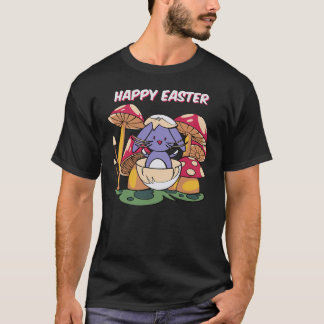 Happy Easter Cute Bunny in Egg Kawaii Mushroom S T-shirt