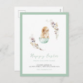 Happy Easter Cute Bunny New Home Aankondiging (Voorkant / Achterkant)