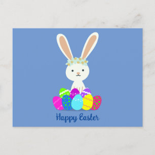 Happy Easter Cute Bunny Rabbit Briefkaart