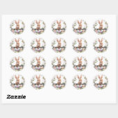 Happy Easter Cute Bunny Ronde Sticker (Vel)