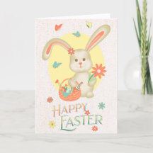 Happy Easter Cute Bunny Specialized Floral Pastel