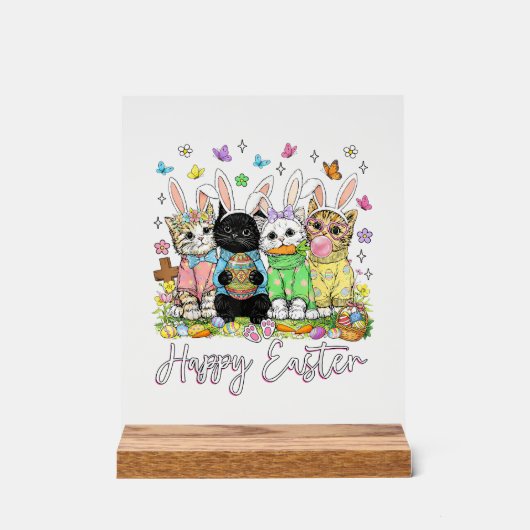 Happy Easter Cute Cat Lover Bunny Easter Day Women (Recto)