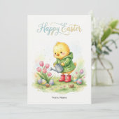 Happy Easter Cute Chick Spring Feestdagenkaart (Staand voorkant)