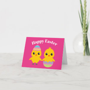 Happy Easter Cute Chicken Kaart