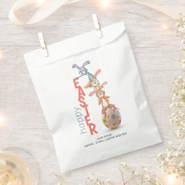 Happy Easter Cute Funny Modern Bunny Rabbit Egg Bedankzakje